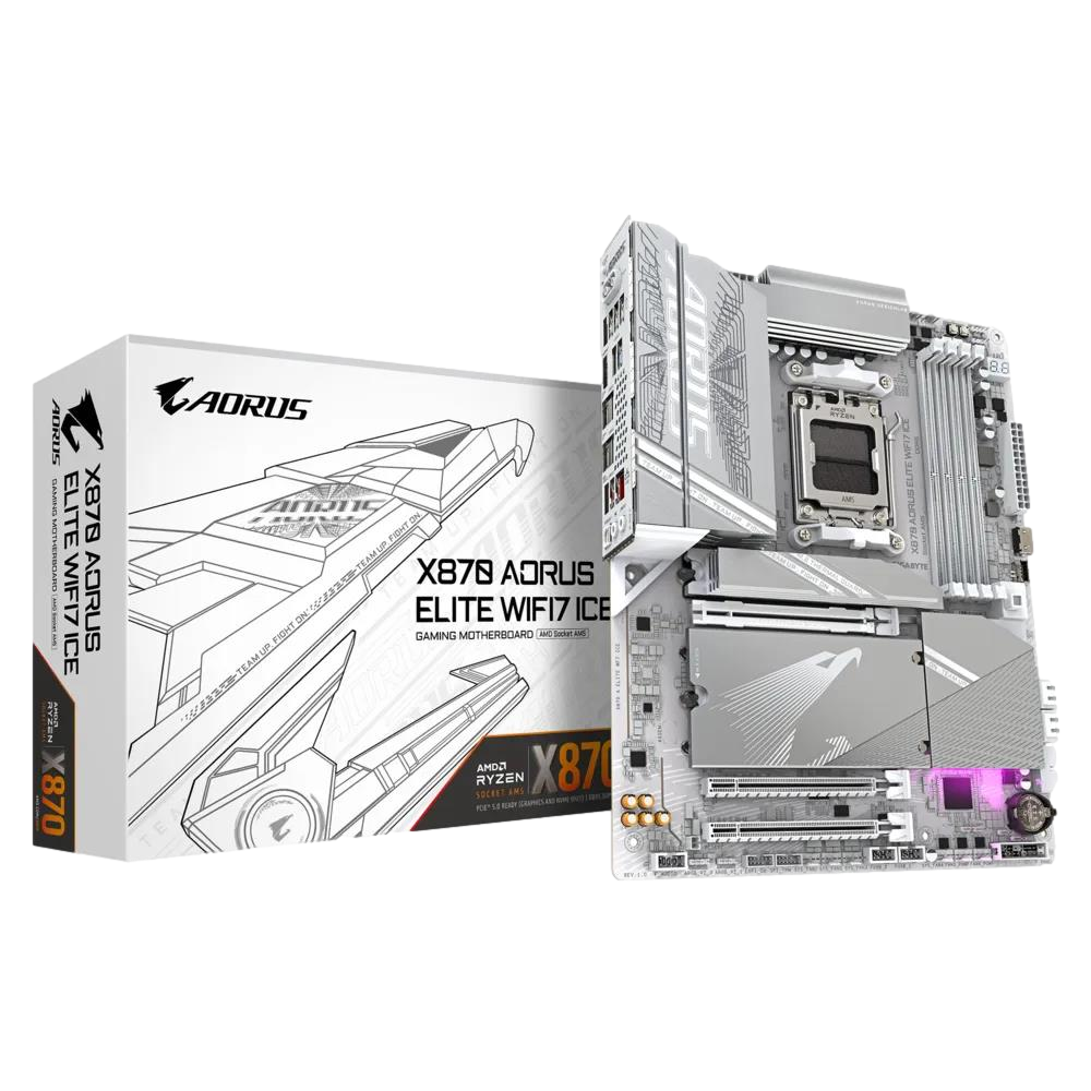 GIGABYTE X870 AORUS ELITE WIFI7 ICE DDR5 HDMI-DP TYPEC PCIE 5.0 AM5 ATX BEYAZ