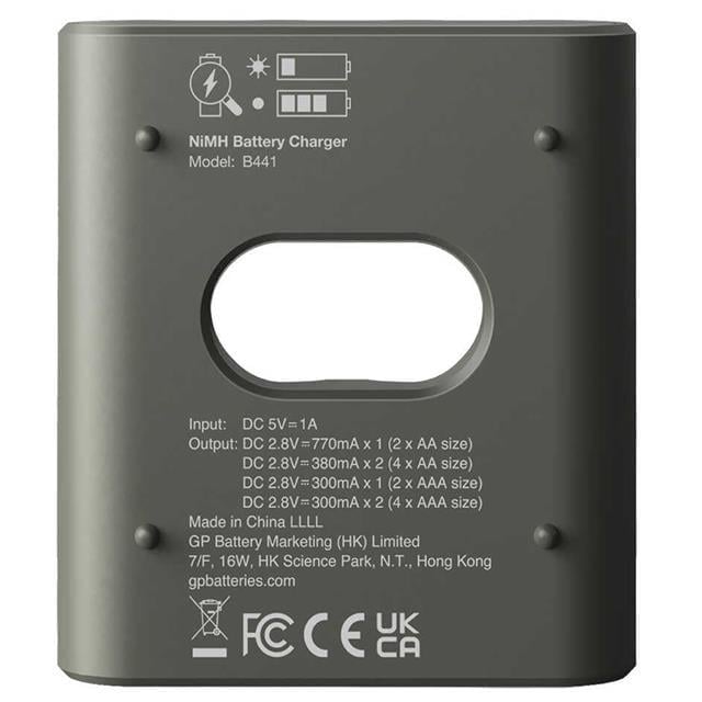 GP Recyko B441 Usb 4’lü AA - AAA Pil Şarj Cihazı (GPACSB44103 GPB441R21-2GTLB1)