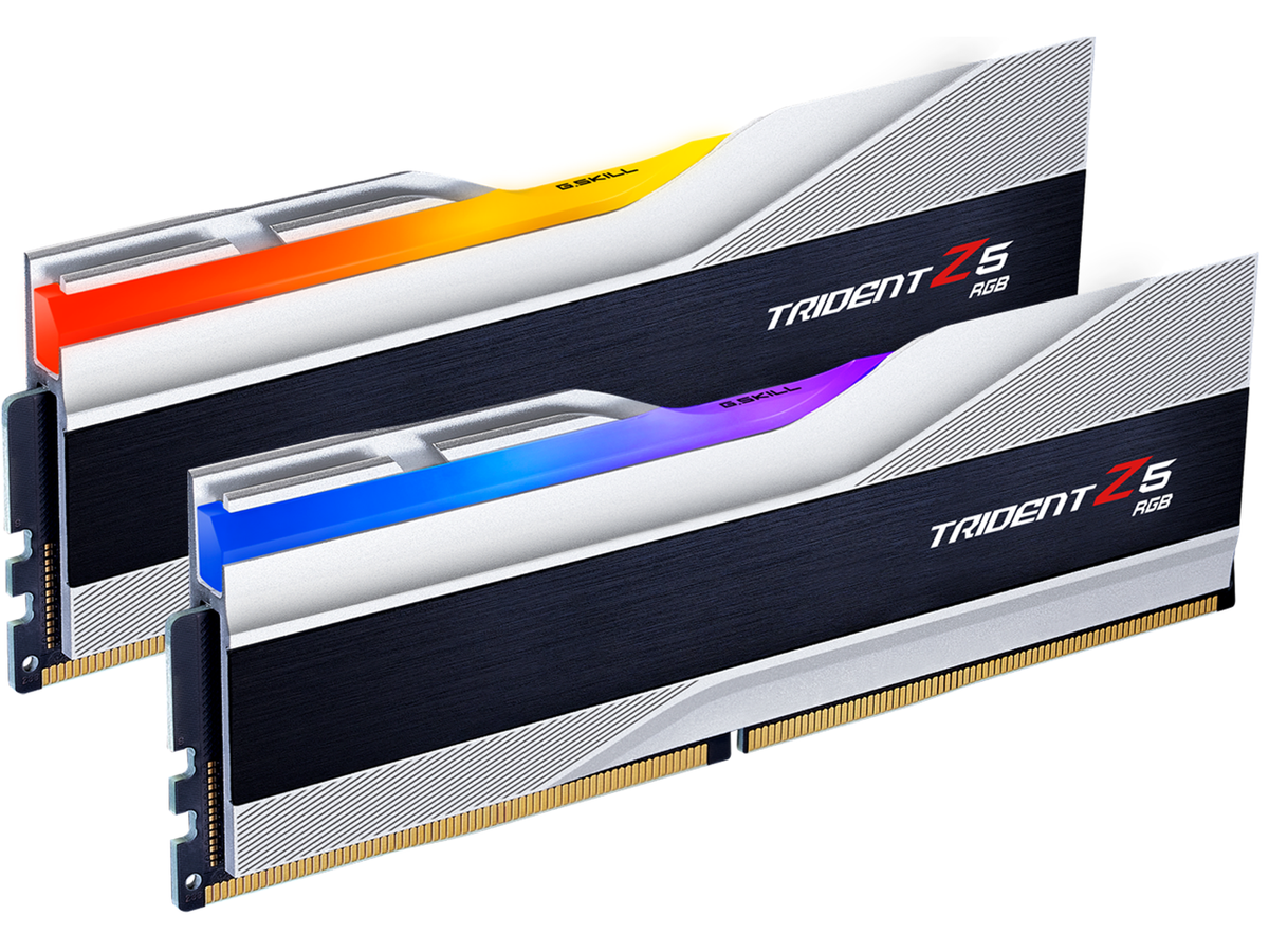 GSKILL 64GB (2X 32GB) DDR5 6000MHZ CL30 RGB DUAL KIT PC RAM / TRIDENT Z5 RGB SILVER F5-6000J3040G32GX2-TZ5RS