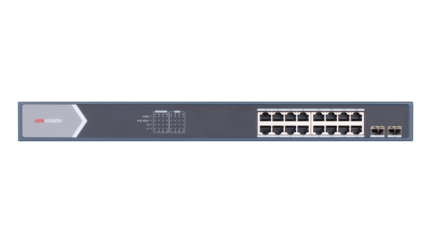 HIKVISION 16port PoE 150w 2-SFP Gigabit Yönetilemez Switch DS-3E0518P-E/M