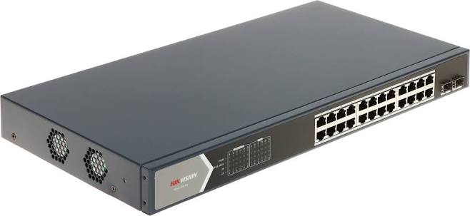 HIKVISION 24port PoE 225W 2-SFP Gigabit Yönetilemez Switch DS-3E0526P-E/M