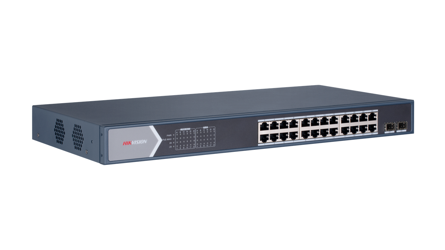 HIKVISION 24port PoE 250w 2-SFP Gigabit Yönetilemez Switch DS-3E0526P-E/M