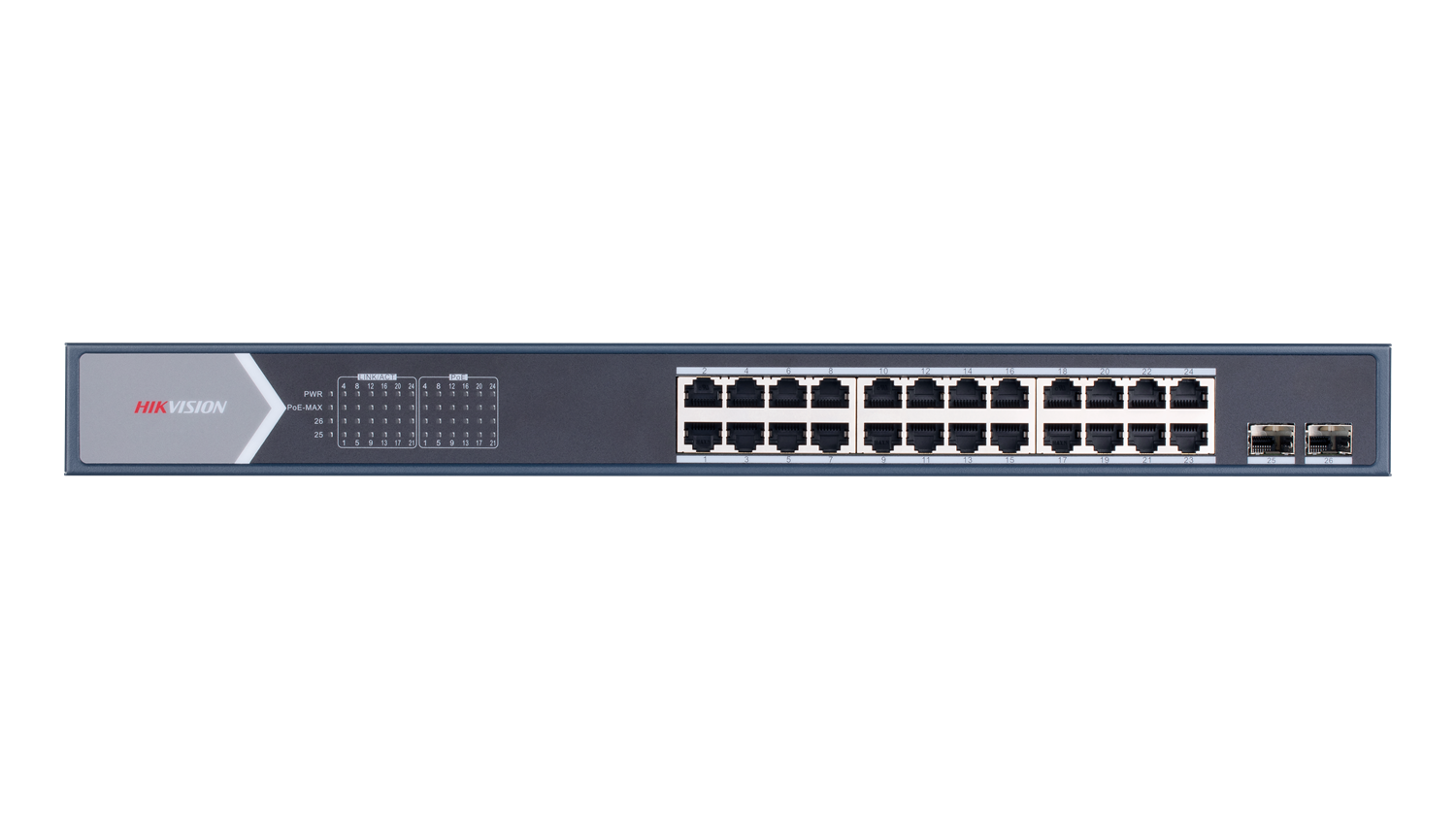 HIKVISION 24port PoE 250w 2-SFP Gigabit Yönetilemez Switch DS-3E0526P-E/M