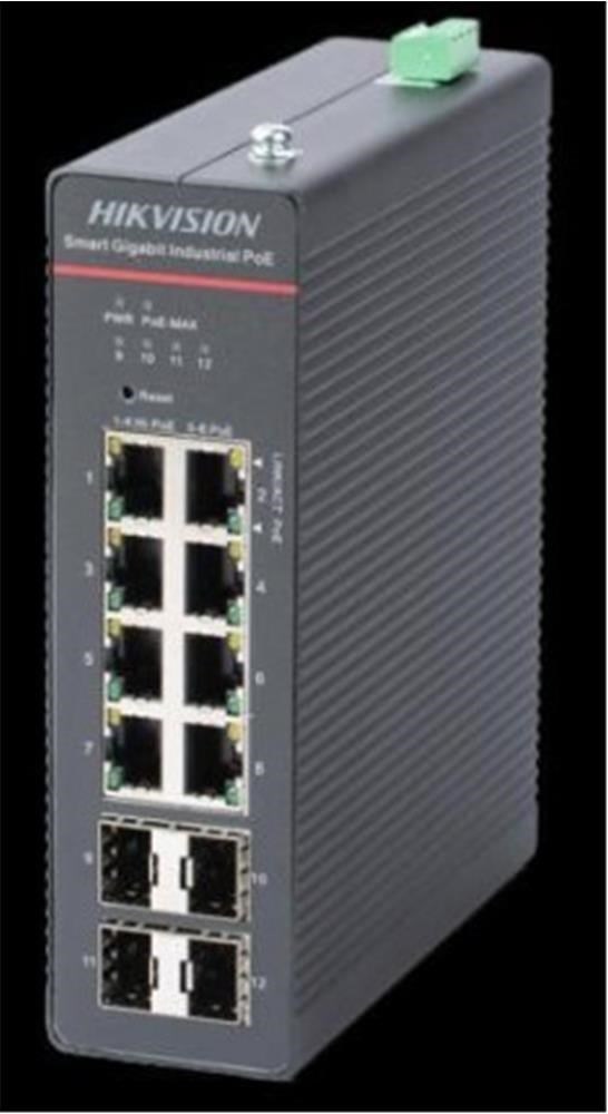 Hikvision DS-3T1512HP-SI-8P4F 8 Port+ 4 Port Gigabit Sfp 240W Endüstriyel Switch