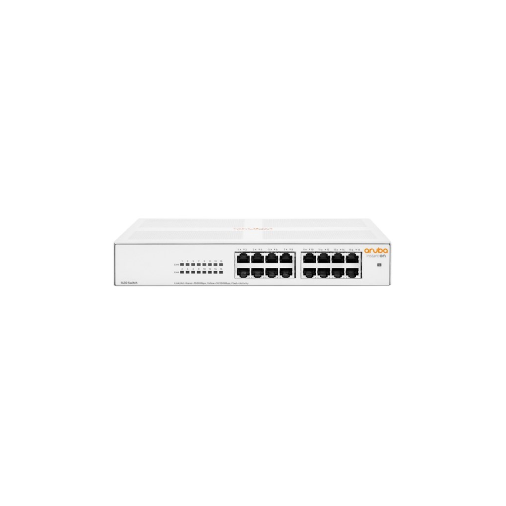 HP Aruba Instant On, R8R47A, 1430-16G, 16Port, GigaBit, Yönetilemez, Masaüstü Switch