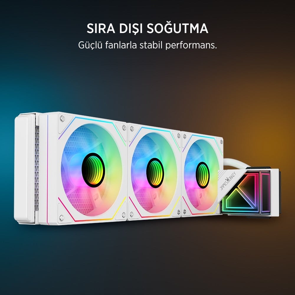 James Donkey Lugis JDC360 ARGB 360mm Beyaz Sıvı İşlemci Soğutucu AM5 ve LGA1700 Uyumlu