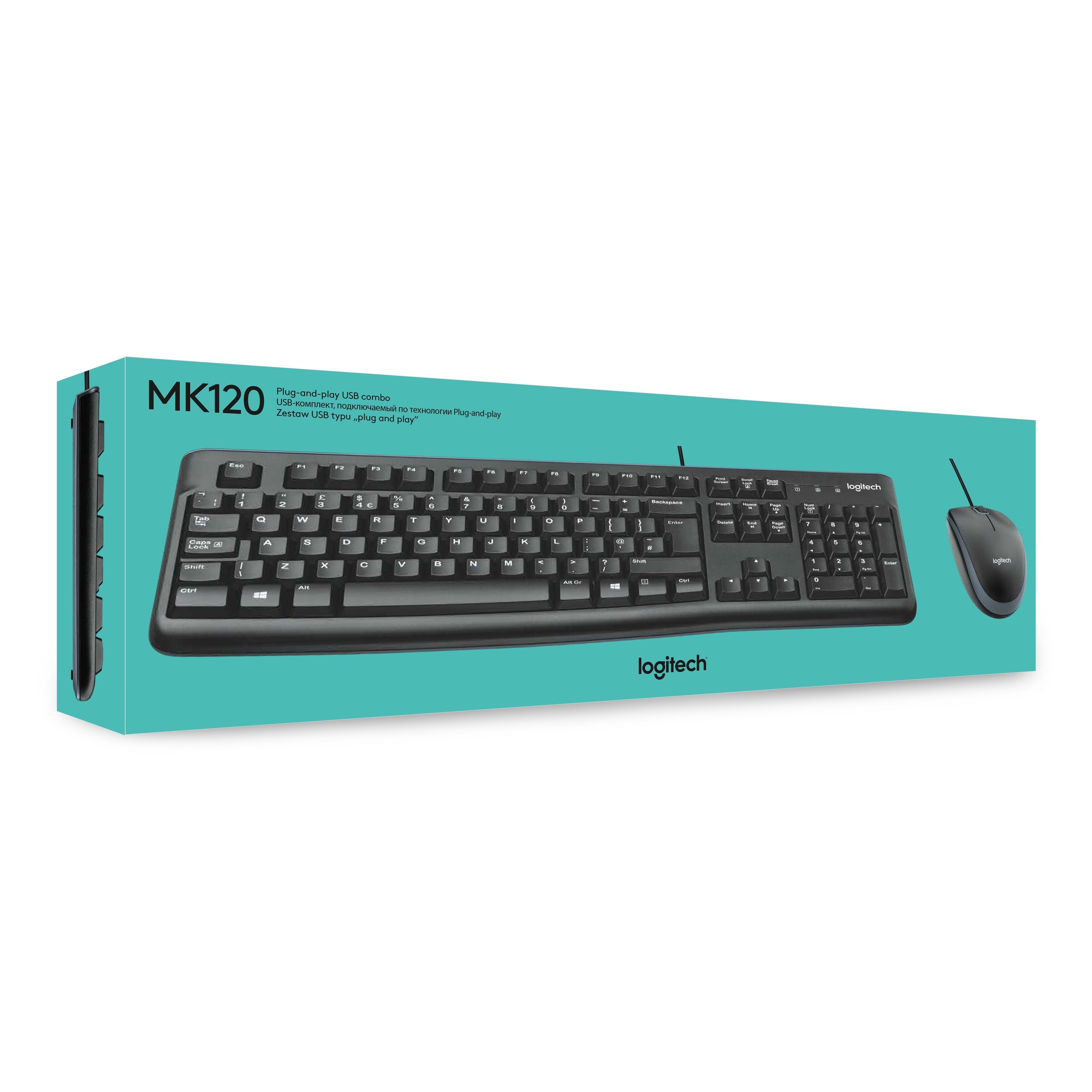 LOGITECH MK120 TÜRKÇE KABLOLU USB STANDART SİYAH 920-002560 Q KLAVYE MOUSE
