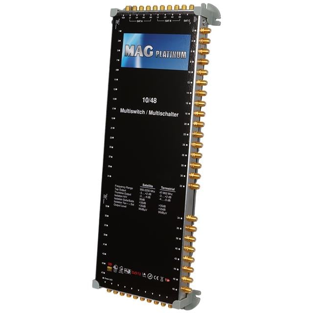 MAG Platinum MP 10/48 Multiswitch - 10 Giriş 48 Çıkışlı Merkezi Uydu Santrali Hybrid 4K ve 3D Destekli