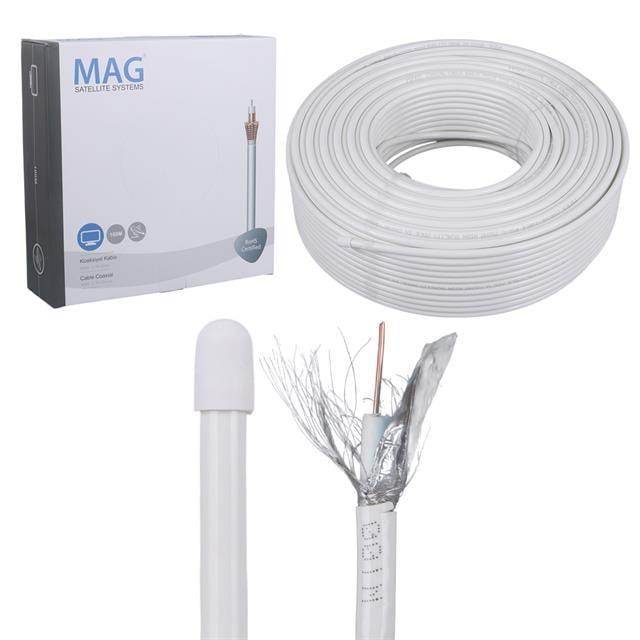 Mag RG6-U4 Bakır SAT1 Anten Kablosu 100 Mt