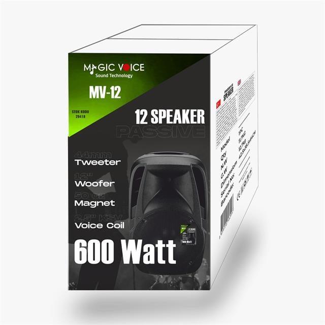 MagicVoice MV-12 600 Watt 12'' 2-Yollu Pasif Kabin Hoparlör