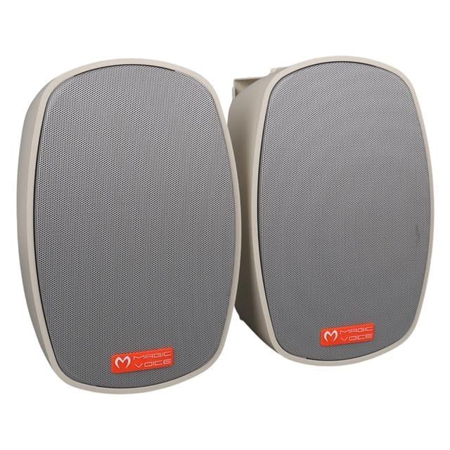 MagicVoice MV-22 12 CM 40 Watt Komütatörlü Hat Trafolu Krem Beyaz Sütun Hoparlör (2'li Takım)