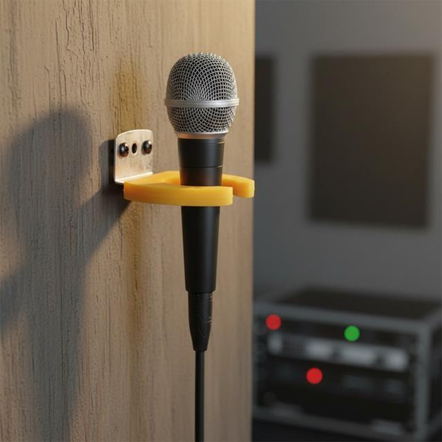 MagicVoice MV-I Duvar Tipi Mikrofon Askı Aparatı Sarı Renkli Esnek Tutucu ve Montaj Vida Seti