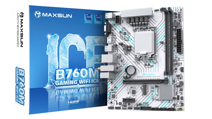 MAXUN B760M GAMING WIFI ICE DDR4 HDMI PCIE 4.0 1700p mATX BEYAZ