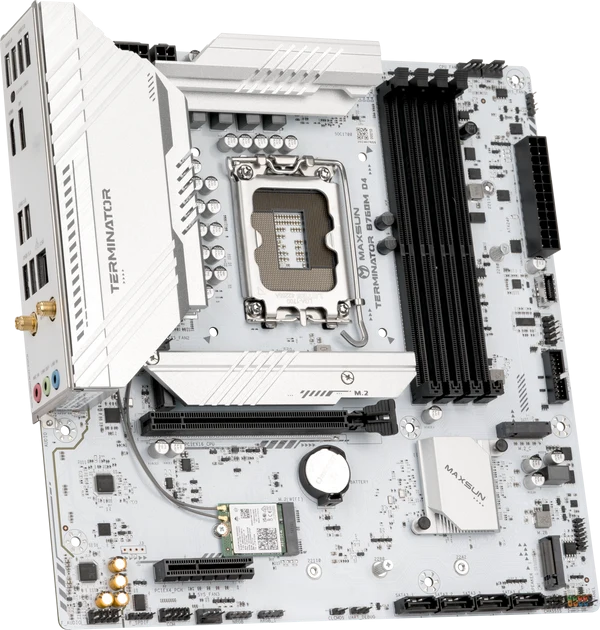 MAXUN TERMINATOR B760M-D4-ICE DDR4 HDMI-DP PCIE 5.0 1700p mATX BEYAZ