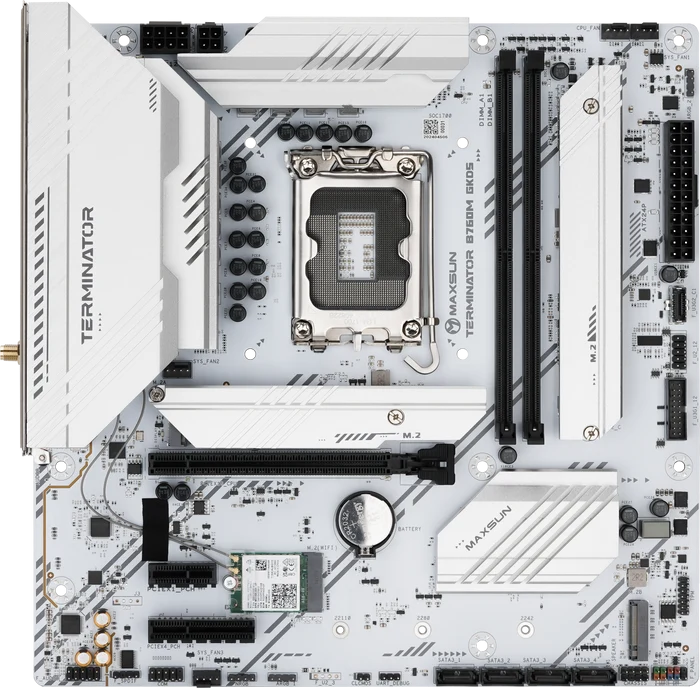 MAXUN TERMINATOR B760M GKD5 ICE DDR5 HDMI-DP PCIE 4.0 1700p mATX BEYAZ