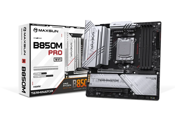 MAXUN TERMINATOR B850M PRO WIFI6E DDR5 HDMI-DP TYPEC PCIE 5.0 AM5 mATX