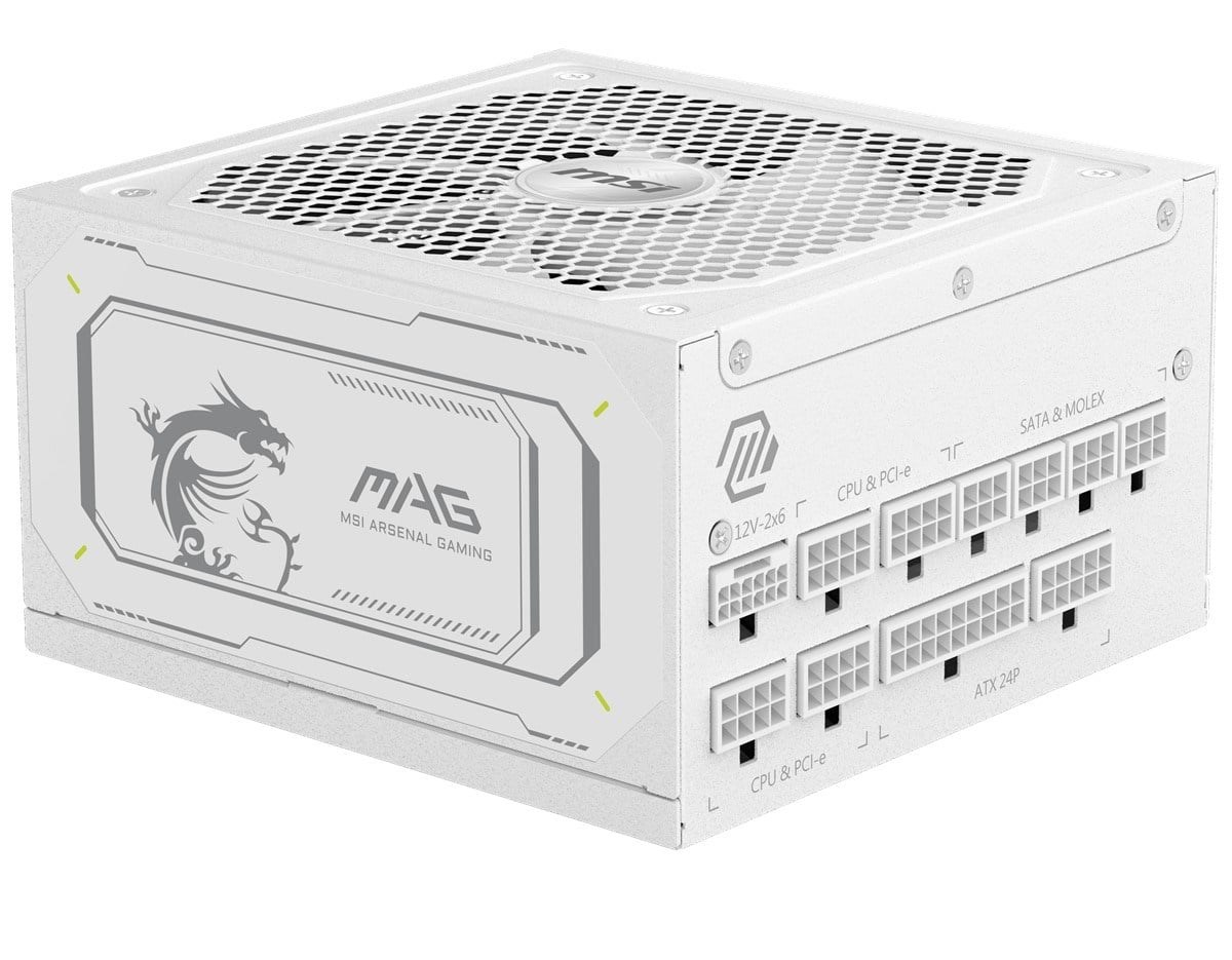 MSI 1000w 80+ Gold MAG A1000GL PCIE5 WHITE Tam Modüler Power Supply Beyaz