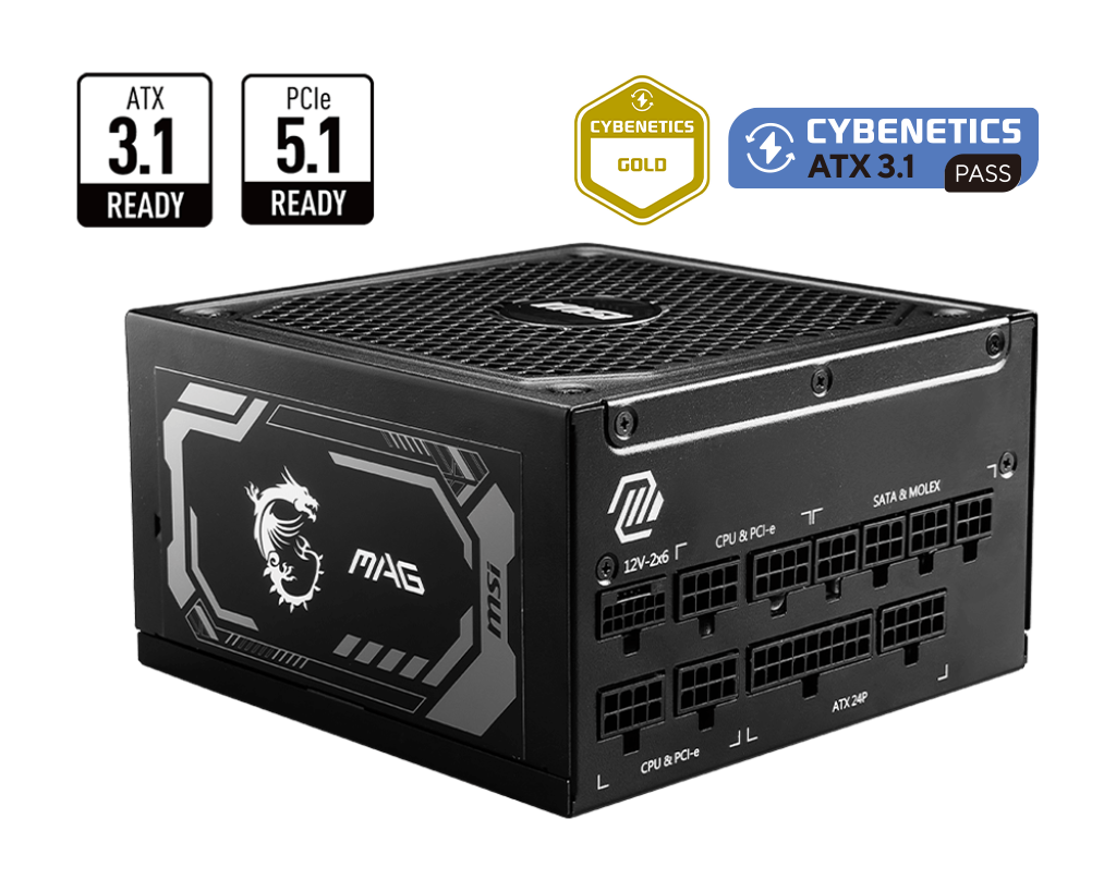 MSI 1250w 80+ Gold MAG A1250GL PCIE5 Tam Modüler Power Supply