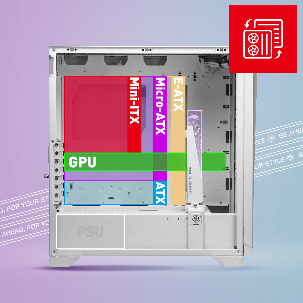MSI MPG GUNGNIR 300R Gaming Mid-Tower PC Kasası Beyaz