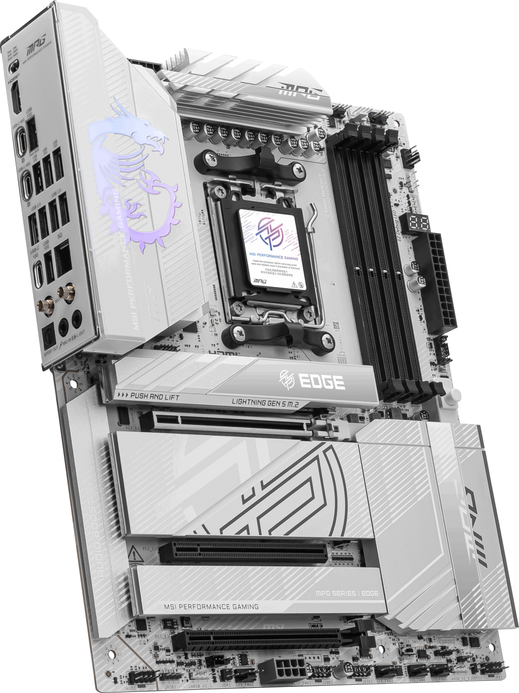 MSI MPG X870E EDGE TI WIFI7 DDR5 HDMI-DP TYPEC PCIE 5.0 AM5 ATX BEYAZ