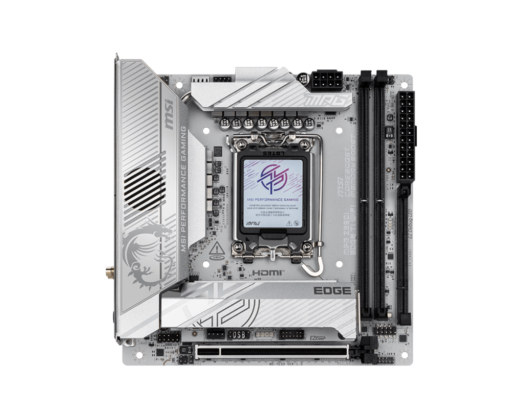 MSI MPG Z890I EDGE TI WIFI7 DDR5 HDMI-TYPEC PCIE 5.0 1851p mITX Beyaz
