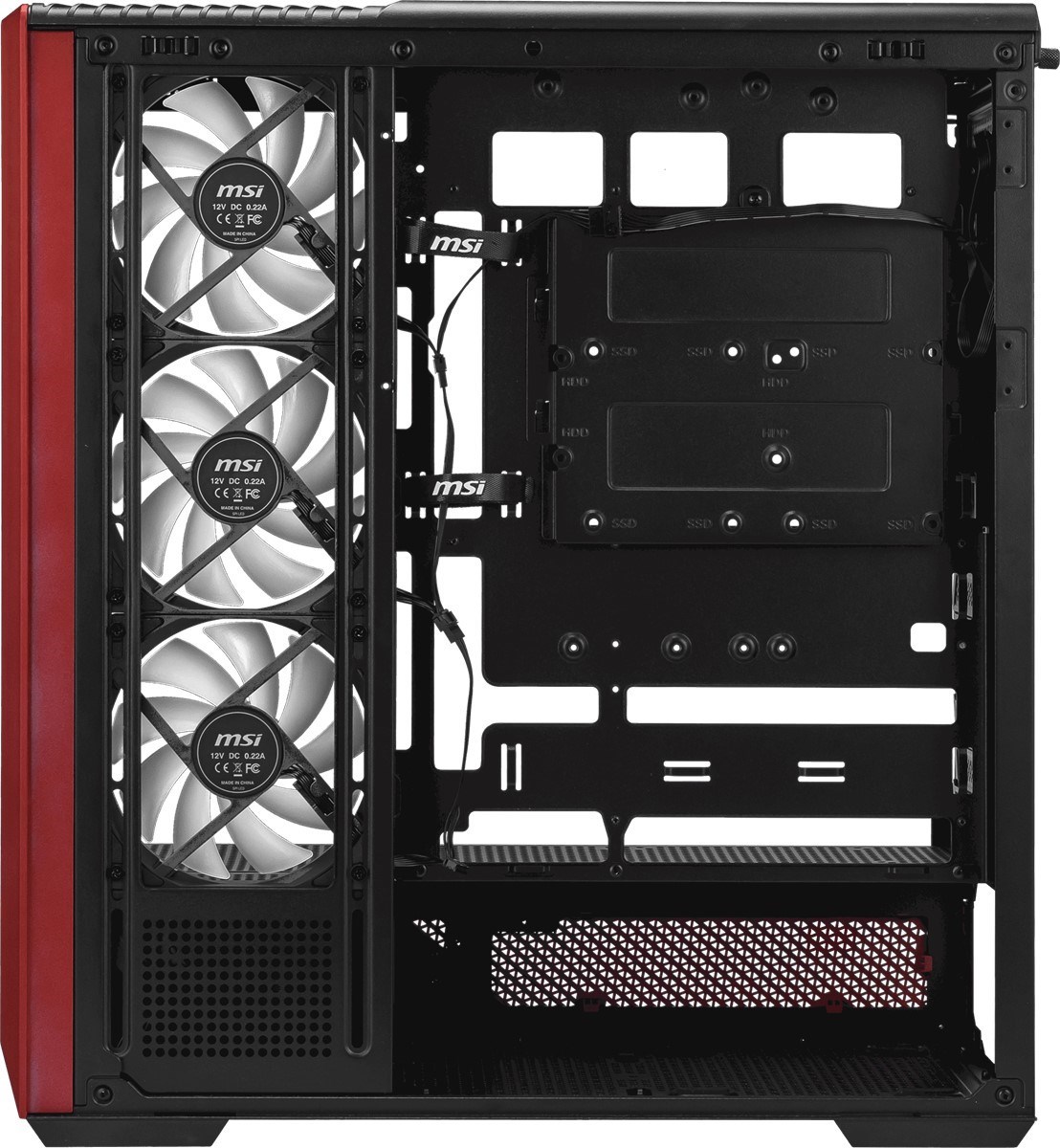 MSI PANO 130R MLG EDITION Gaming Mid-Tower PC Kasası Kırmızı-Siyah
