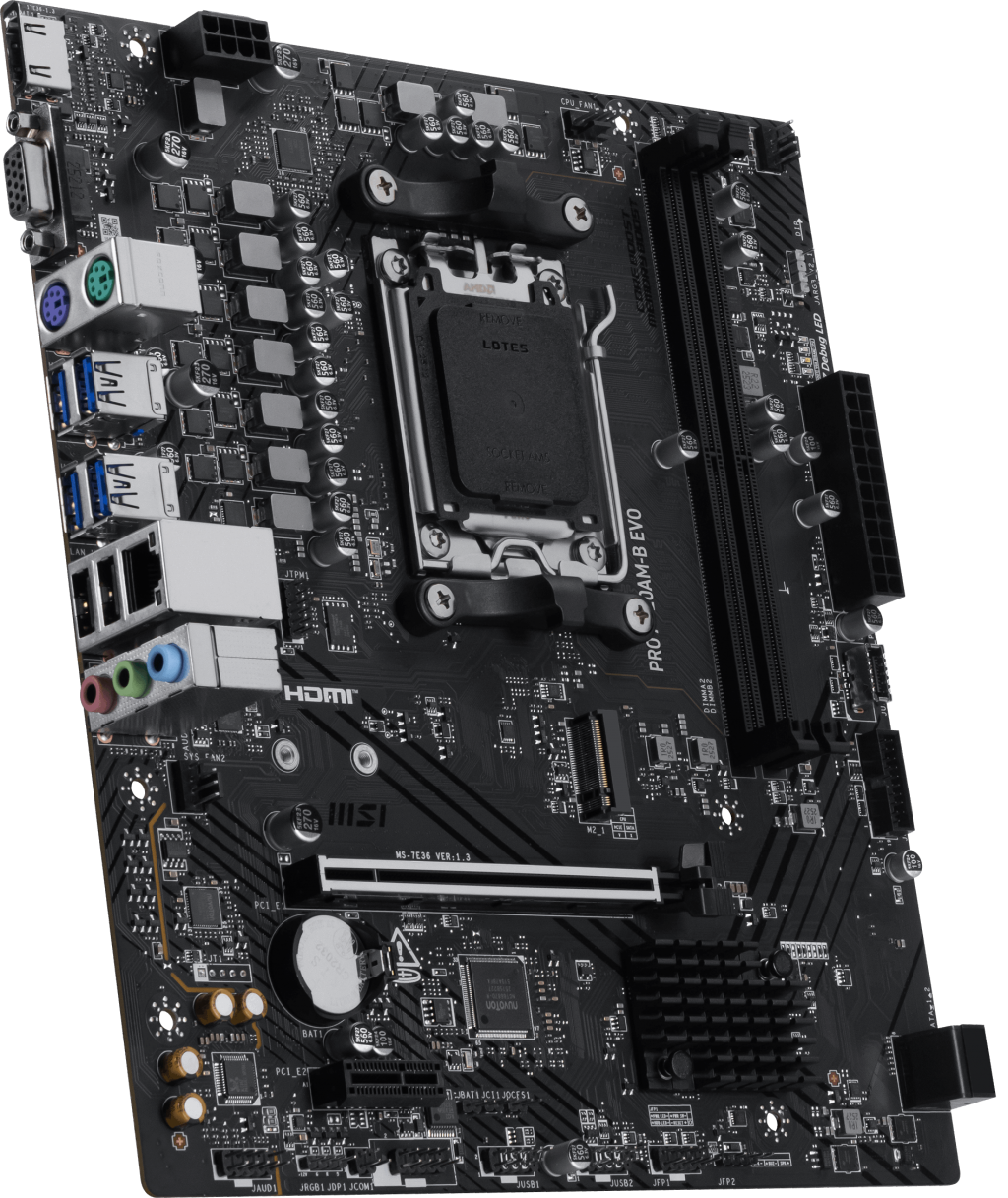 MSI PRO A620AM-B EVO DDR5 HDMI PCIE 4.0 AM5 mATX