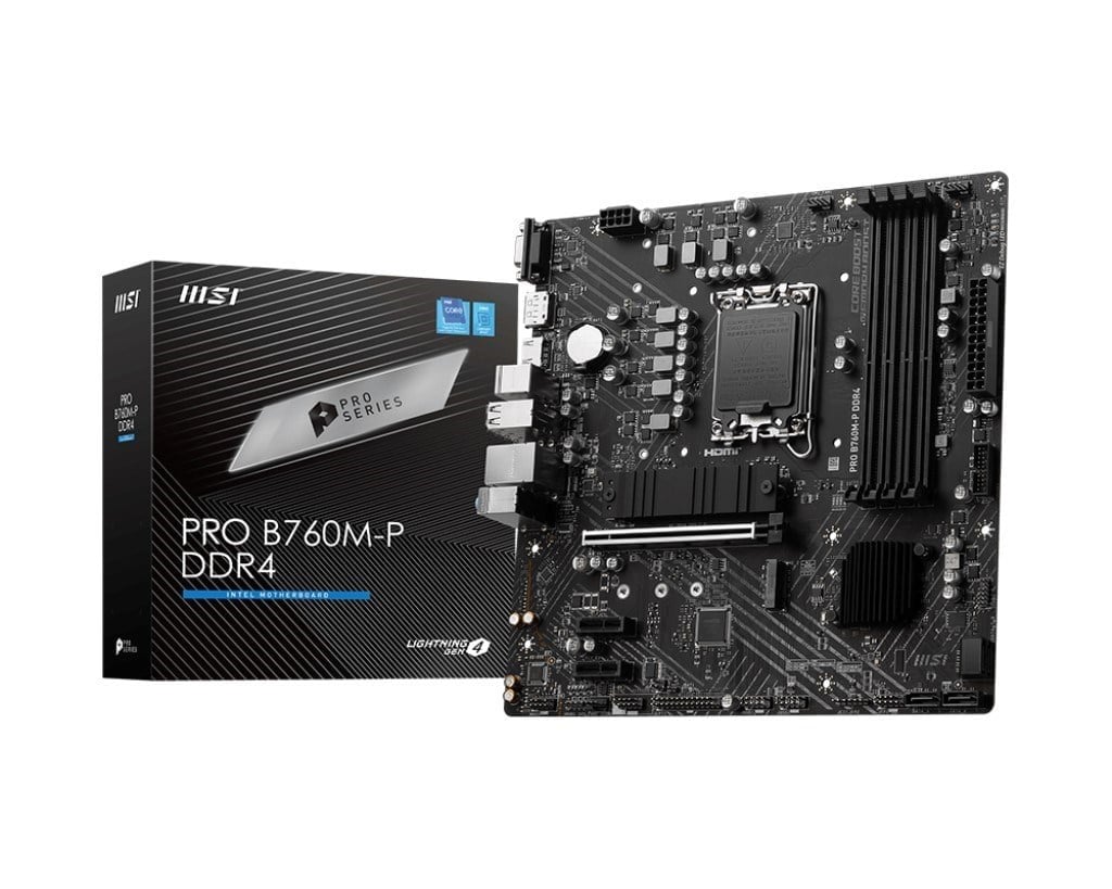 MSI PRO B760M-P DDR4 HDMI DP PCIe 16X v4.0 1700p mATX
