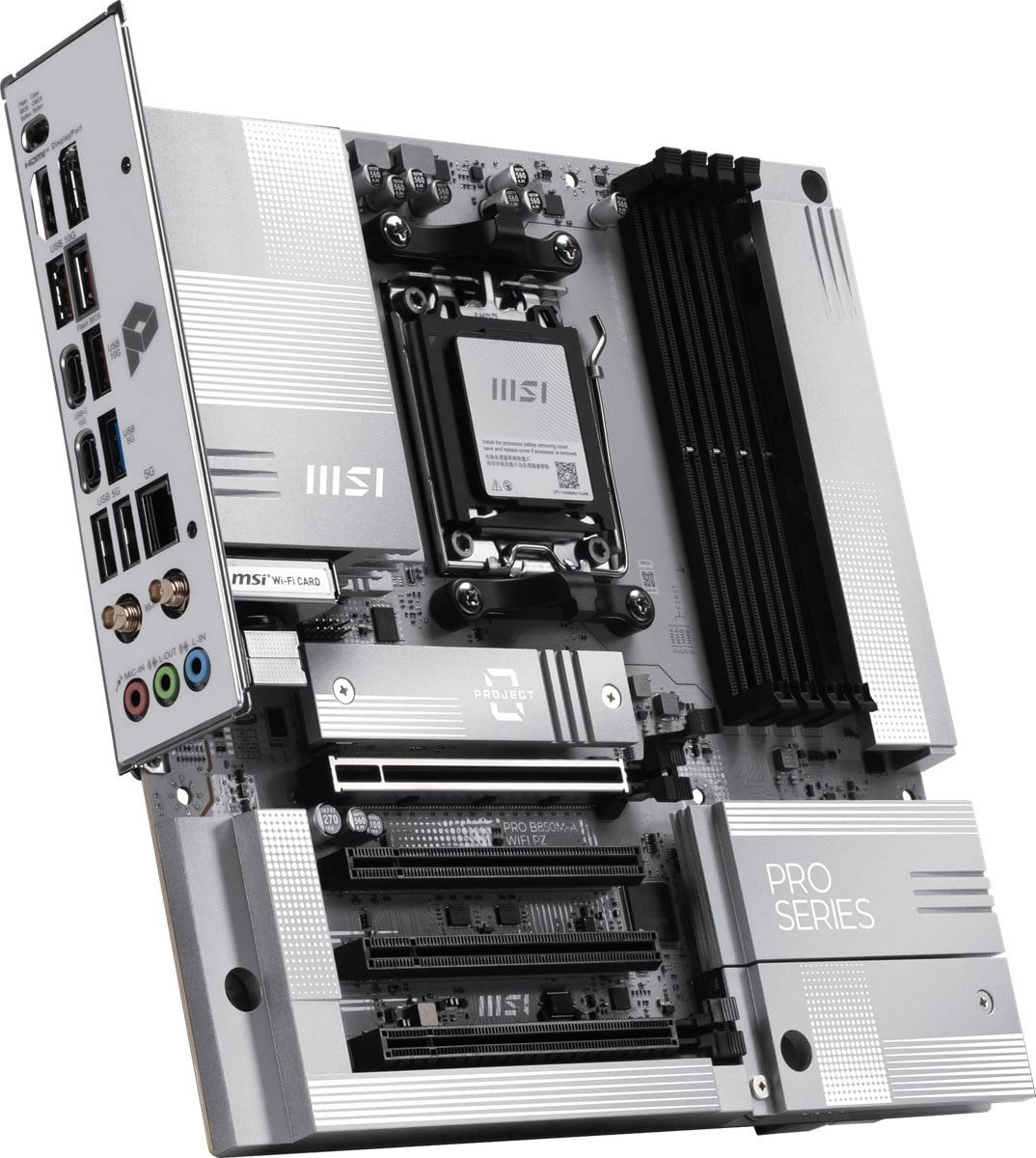 MSI PRO B850M-A WIFI7 PZ DDR5 HDMI-DP TYPEC PCIE 5.0 AM5 mATX BEYAZ