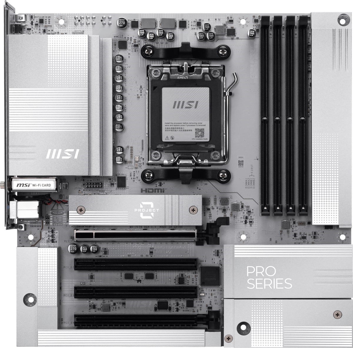 MSI PRO B850M-A WIFI7 PZ DDR5 HDMI-DP TYPEC PCIE 5.0 AM5 mATX BEYAZ