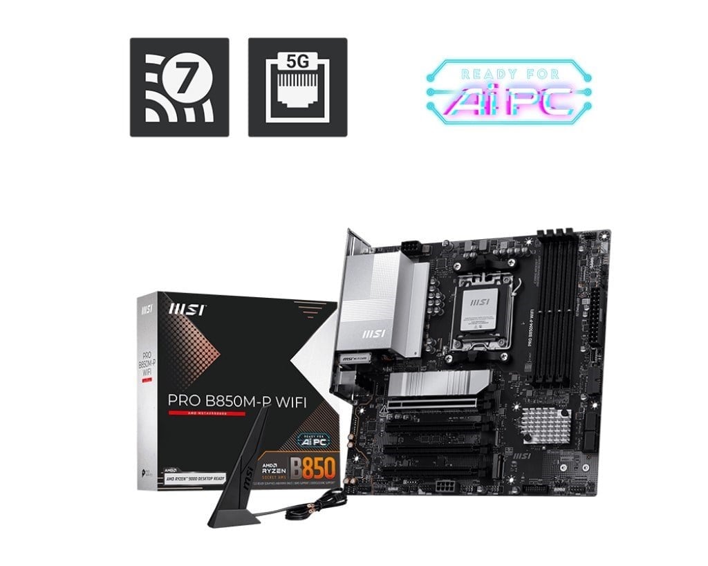 MSI PRO B850M-P WIFI DDR5 HDMI-DP PCIE 5.0 AM5 MATX