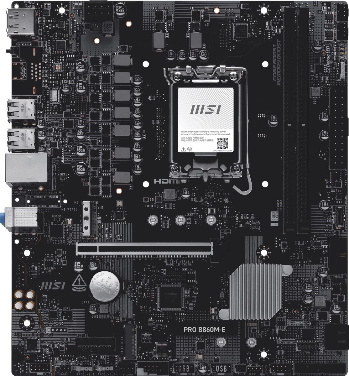 MSI PRO B860M-E DDR5 HDMI-DP PCIE 5.0 1851p mATX