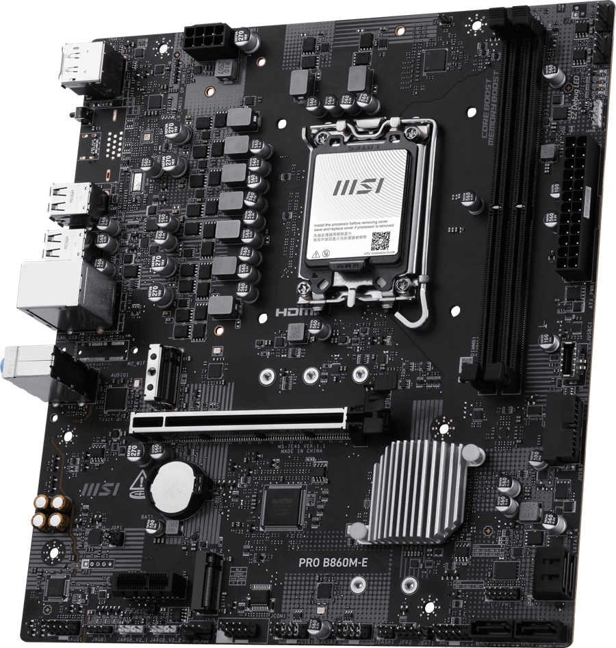 MSI PRO B860M-E DDR5 HDMI-DP PCIE 5.0 1851p mATX
