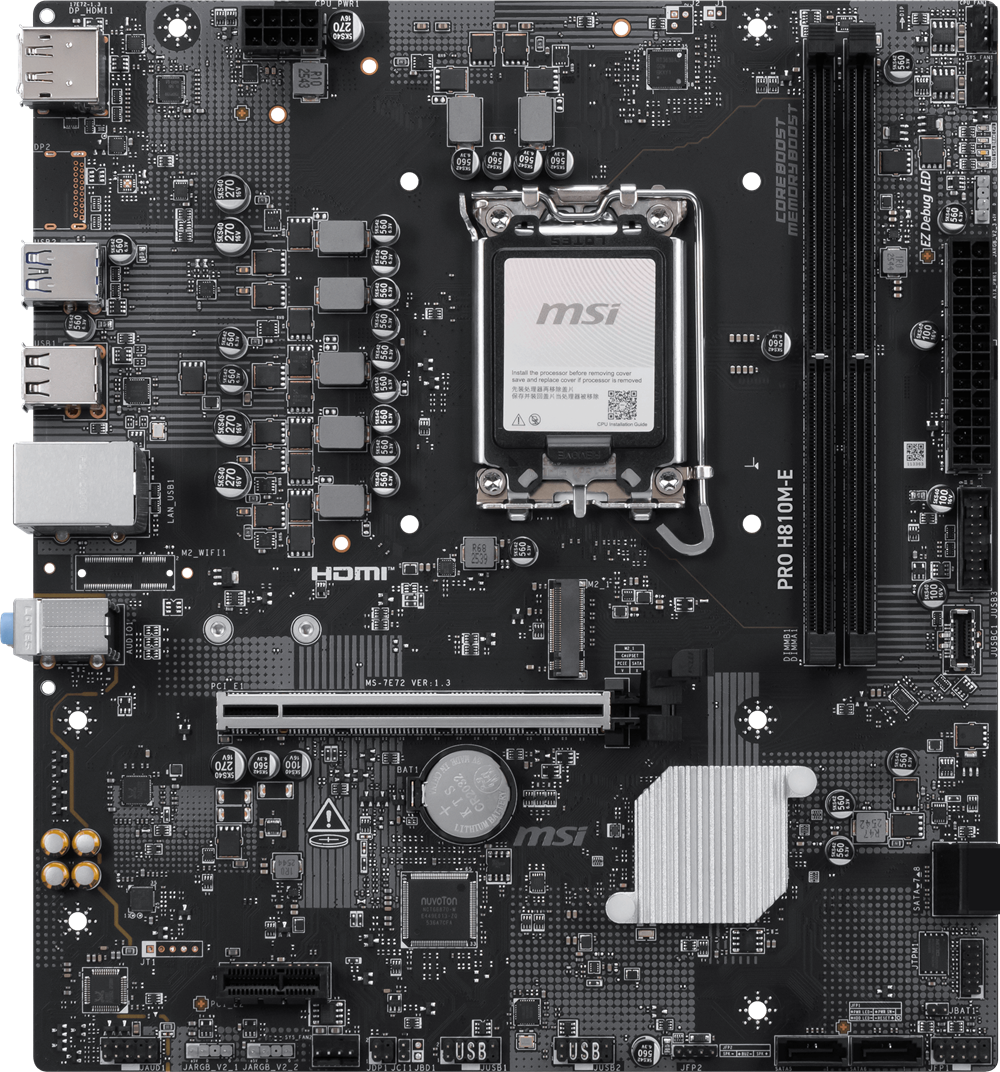 MSI PRO H810M-E DDR5 HDMI-DP PCIE 4.0 1851p mATX