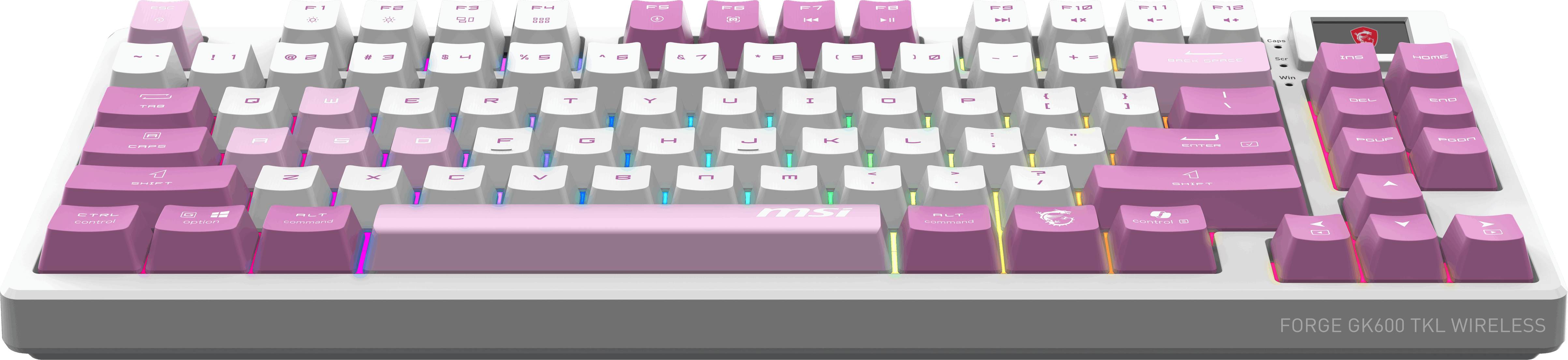 MSI Q TR GG Forge GK600 TKL Violet Switch Mekanik Beyaz/Mor Oyuncu Klavyesi