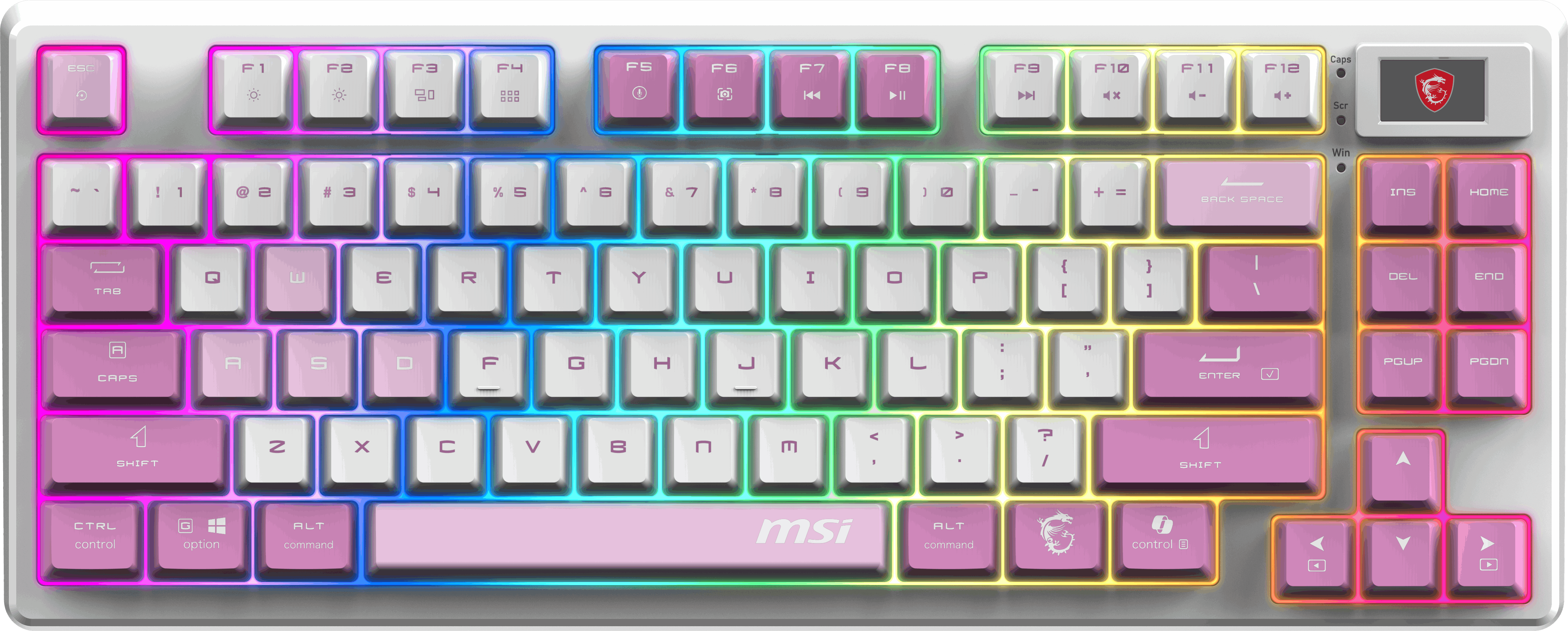 MSI Q TR GG Forge GK600 TKL Violet Switch Mekanik Beyaz/Mor Oyuncu Klavyesi