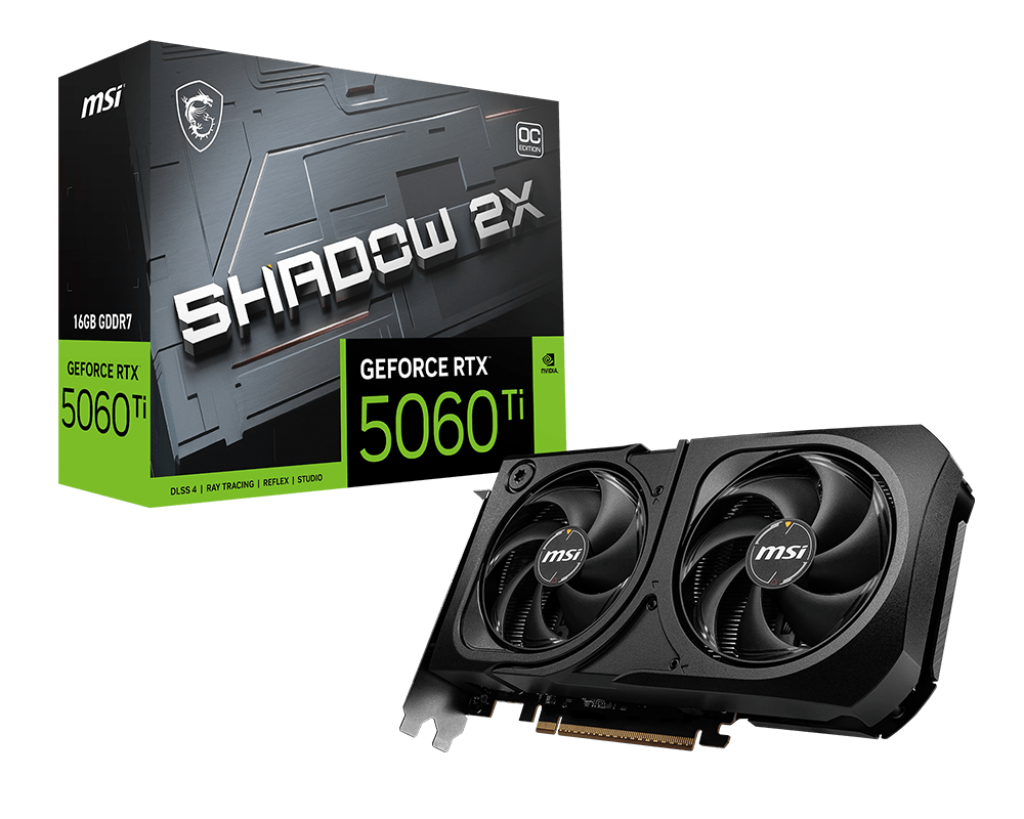 MSI RTX5060TI 16GB SHADOW 2X OC GDDR7 128bit HDMI DP PCIe 5.0