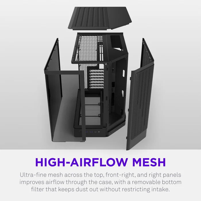 NZXT H6 RGB+ CC-H62FB-P1 Dual-Chamber Gaming Mid-Tower PC Kasası
