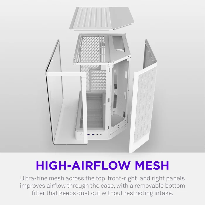 NZXT H6 RGB+ CC-H62FW-P1 Dual-Chamber Gaming Mid-Tower PC Kasası Beyaz