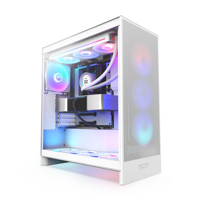 NZXT H7 FLOW 2024 CM-H72FW-R1 RGB Gaming EATX PC Kasası Beyaz