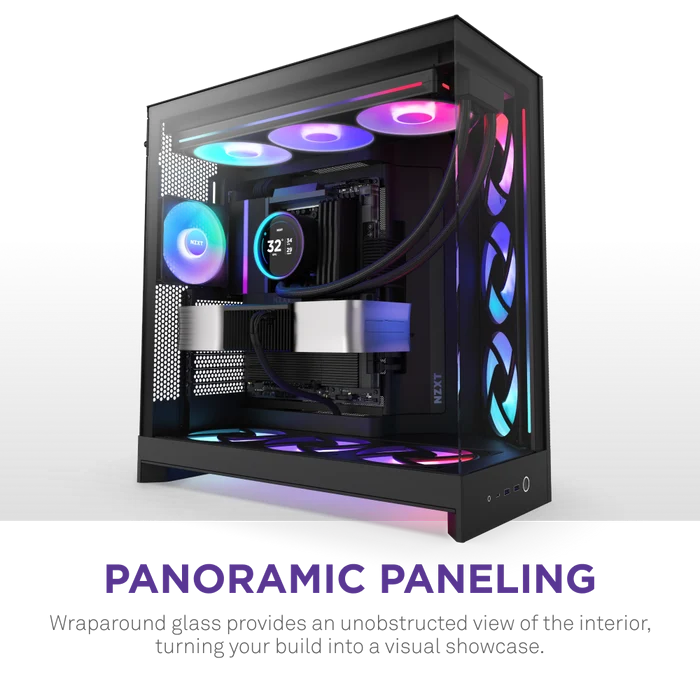 NZXT H9 FLOW RGB 2025 CM-H92FB-R1 Dual Chamber Gaming EATX PC Kasası