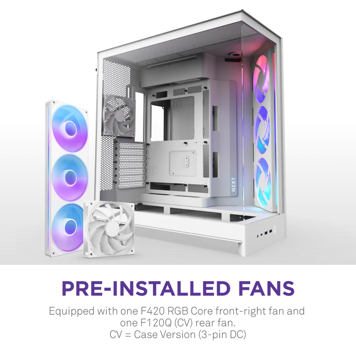 NZXT H9 FLOW RGB 2025 CM-H92FW-R1 Gaming Mid-Tower PC Kasası Beyaz