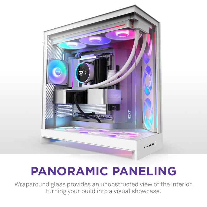 NZXT H9 FLOW RGB 2025 CM-H92FW-R1 Gaming Mid-Tower PC Kasası Beyaz