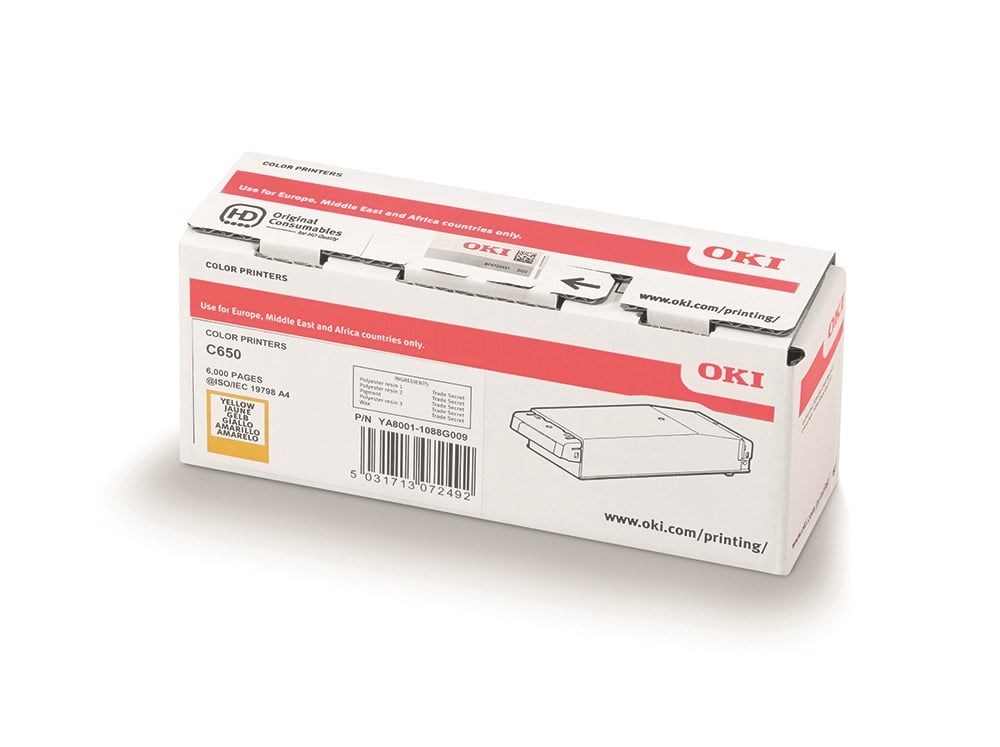 OKI C650 / C651 Sarı Orijinal Toner Kartuşu (6.000 Sayfa) - 9006129