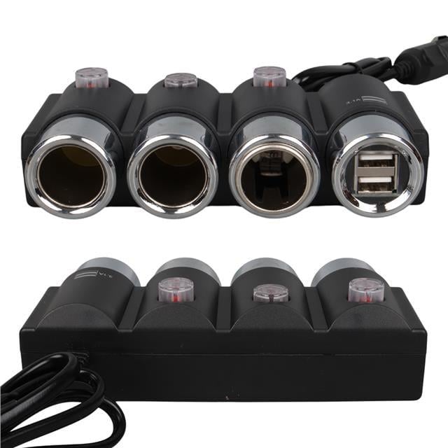 Olesson 1508 12-24V Çift USB Girişli 120W 80cm Kablolu 3'lü Araç Çakmak Çoklayıcı