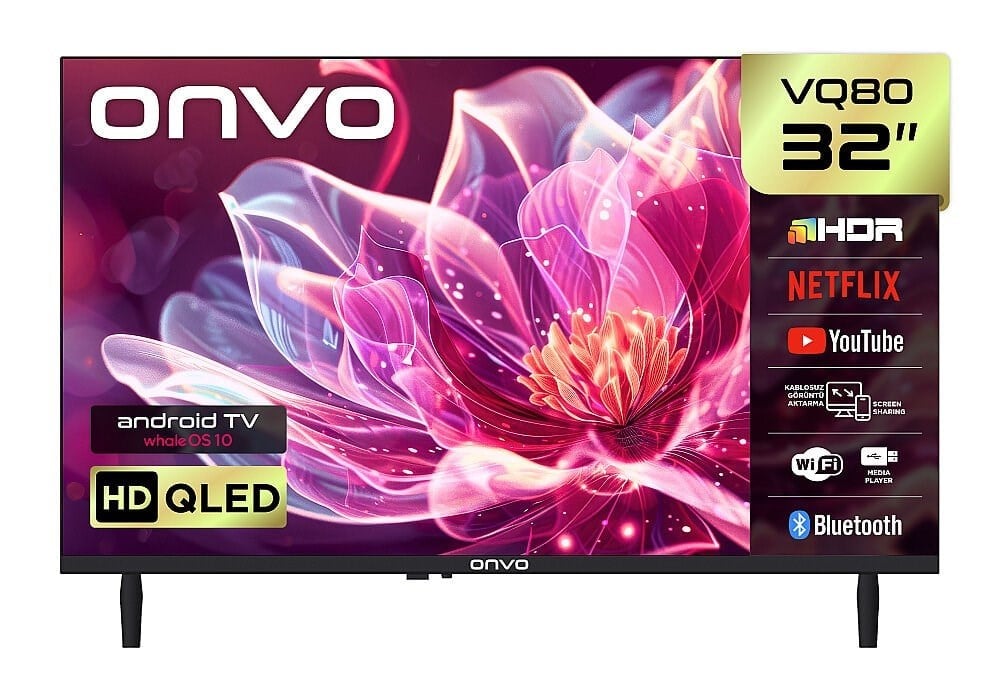 ONVO 32VQ80F2HA 32'' 82 Ekran Uydu Alıcılı HD Ready WhaleOS QLED TV
