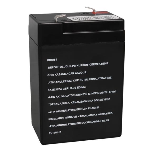 Orbus Eco ORB6-4 6 Volt 4 Amper Kuru Işıldak Aküsü (70x48x101 Mm)