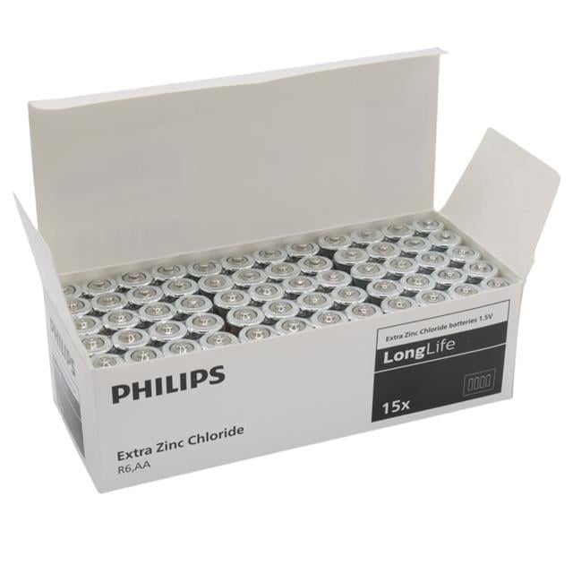 Philips Extra Zinc-Carbon Kalın Saat Kalem Pili AA (60'lı Paket)