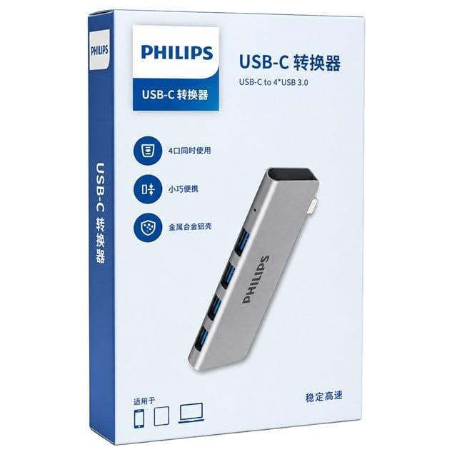 Philips SWR1604P/93 USB-C to 4 Port USB 3.0 Ultra İnce Alüminyum Hub Çoklayıcı