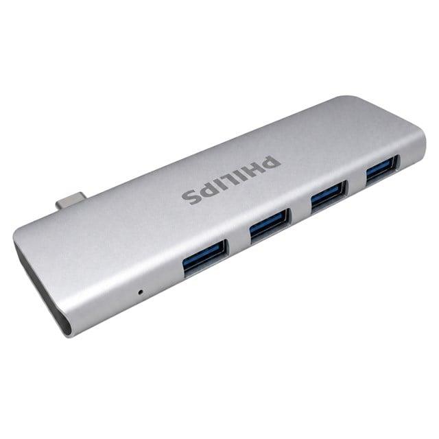 Philips SWR1604P/93 USB-C to 4 Port USB 3.0 Ultra İnce Alüminyum Hub Çoklayıcı